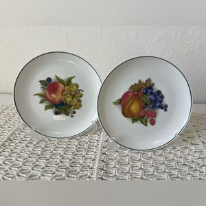 Vintage Bareuther Waldsassen Bavaria Porcelain Plates Set of 2 Germany 1970’s